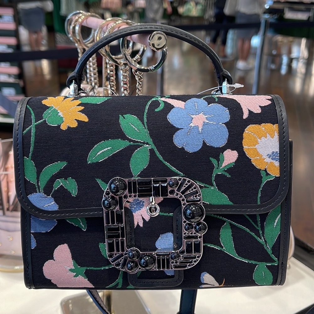 Kate Spade Lovitt Buckled Floral Jacquard Small Top Handle Crossbody

black mult - Picture 9 of 16
